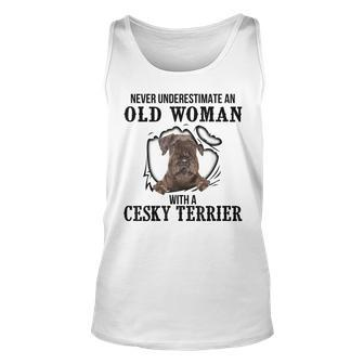 Never Underestimate An Old Woman With A Cesky Terrier Old Woman Tank Top | Mazezy