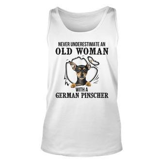 Never Underestimate An Old Woman With A German Pinscher Old Woman Tank Top | Mazezy