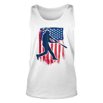 Usa American Flag Baseball 4Th Of July Baseball Funny Gifts Unisex Tank Top | Mazezy