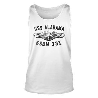 Uss Alabama Ssbn 731 Submarine Badge Vintage Veteran Unisex Tank Top - Thegiftio UK