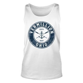 Vermillion Ohio Oh Vintage Boat Anchor & Oars Unisex Tank Top | Mazezy