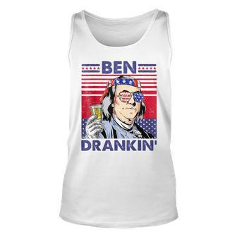 Vintage Ben Drankin 4Th Of July Funny Drinking Presidents Unisex Tank Top - Thegiftio UK
