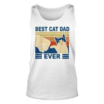 Vintage Best Cat Dad Ever Fist Bump Funny Cat Daddy Unisex Tank Top | Mazezy