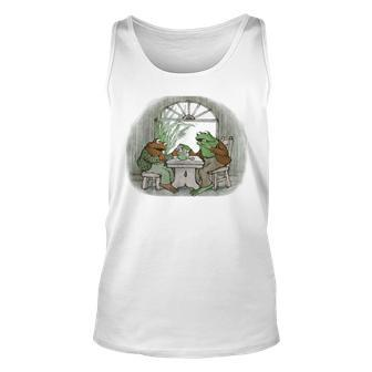 Vintage Frog Toad Friend Cottagecore Aesthetic Frog Lovers Unisex Tank Top | Mazezy