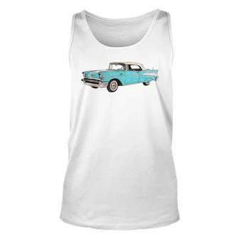 Vintage Retro 1957 1950S Car Auto Drawing Drawing Tank Top | Mazezy