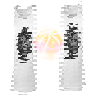 Vintage Retro Palm Trees Beach Sunset Tropical Summer 70 80S 80S Vintage Tank Top | Mazezy