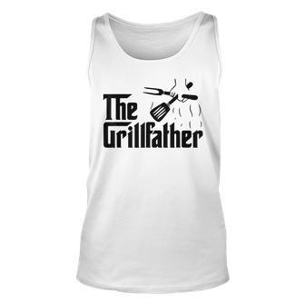 Vintage The Grillfather Funny Dad Bbq Grill Fathers Day Unisex Tank Top - Seseable