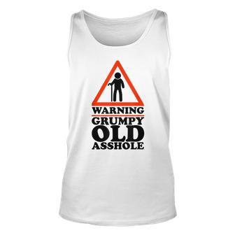 Warning Grumpy Old Asshole Funny Gen X And Baby Boomers Unisex Tank Top | Mazezy