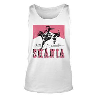 Western Shania First Name Punchy Cowboy Cowgirl Rodeo Style Tank Top | Mazezy