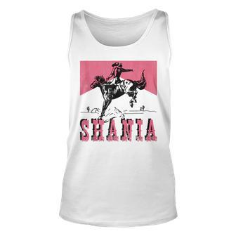 Western Shania First Name Punchy Cowboy Cowgirl Rodeo Style Rodeo Tank Top | Mazezy