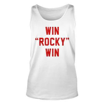 Win Rocky Win Pre-Distessed Font Unisex Tank Top - Seseable