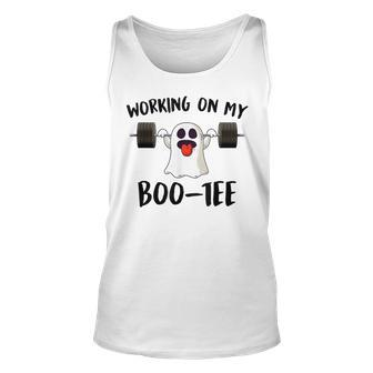 Working On My Boo Halloween Ghost Workout Gym Tank Top | Mazezy UK