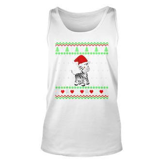 Zebra Ugly Christmas Sweater Tank Top - Monsterry
