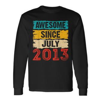 10 Year Old Awesome Since July 2013 10Th Birthday Long Sleeve T-Shirt - Seseable