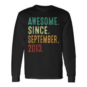 10 Year Old Awesome Since September 2013 10Th Birthday Long Sleeve T-Shirt - Seseable