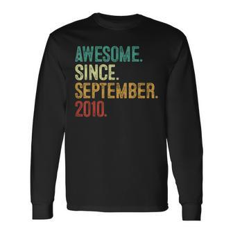 13 Year Old Awesome Since September 2010 13Th Birthday Long Sleeve - Monsterry UK