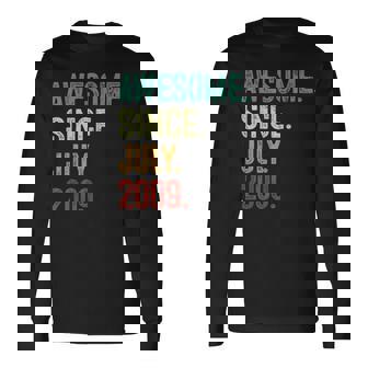14 Year Old Awesome Since July 2009 14Th Birthday Long Sleeve T-Shirt | Mazezy