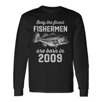 14 Year Old Fisherman Fishing 2009 14Th Birthday Long Sleeve T-Shirt | Mazezy