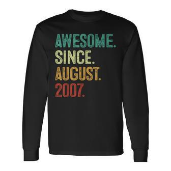 16 Year Old Awesome Since August 2007 16Th Birthday Long Sleeve T-Shirt - Monsterry UK