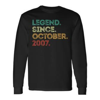 16 Years Old Legend Since October 2007 16Th Birthday Long Sleeve T-Shirt - Monsterry UK