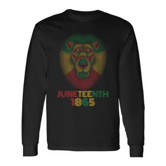 1865 Junenth Celebrate Lion African American Freedom Day For Lion Lovers Long Sleeve T-Shirt T-Shirt | Mazezy