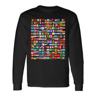 195 Flags Of All Countries In The World International Event Long Sleeve T-Shirt | Mazezy