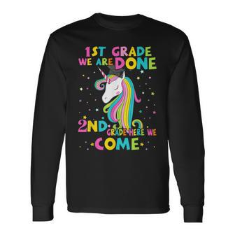 1St Grade Graduation Magical Unicorn 2Nd Grade Here We Come Long Sleeve T-Shirt T-Shirt | Mazezy