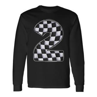 2 Year Old Pit Crew Boy Two Car Racing 2Nd Birthday Race Car Long Sleeve T-Shirt T-Shirt | Mazezy