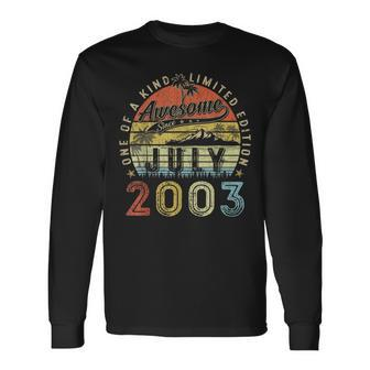 20 Year Old Awesome Since July 2003 20Th Birthday Long Sleeve T-Shirt | Mazezy