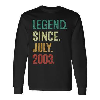 20 Years Old Legend Since July 2003 20Th Birthday Long Sleeve T-Shirt | Mazezy