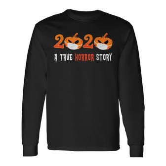 2020 A True Horror Story Halloween Pumpkin In Mask Costume Halloween Pumpkin Long Sleeve T-Shirt | Mazezy