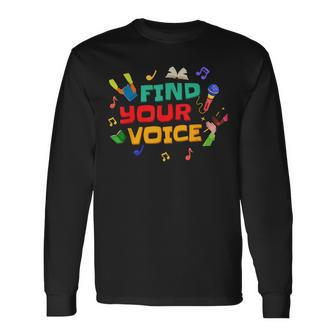2023 Iread Summer Reading Library Find Your Voice Long Sleeve T-Shirt | Mazezy