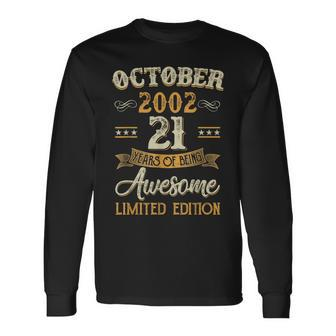 21 Years Old Decoration October 2002 21St Birthday Long Sleeve T-Shirt - Seseable