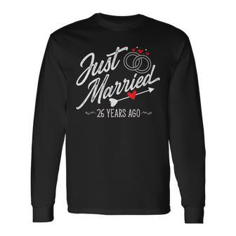 26Th Wedding Anniversary For Him Her Couples Long Sleeve T-Shirt T-Shirt | Mazezy