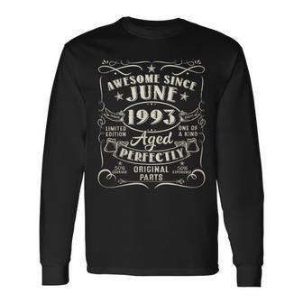 30 Year Old Awesome Since June 1993 30Th Birthday Long Sleeve T-Shirt T-Shirt | Mazezy