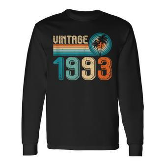 30 Year Old Vintage Born In 1993 30Th Birthday Retro Long Sleeve T-Shirt T-Shirt | Mazezy