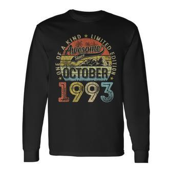 30 Years Old Made In 1993 Vintage October 1993 30Th Birthday Long Sleeve T-Shirt - Seseable