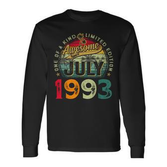 30Th Birthday Awesome Since July 1993 30 Years Old Long Sleeve T-Shirt T-Shirt | Mazezy