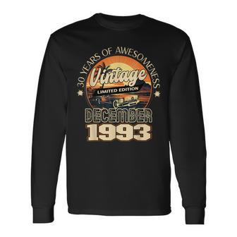 30Th Birthday December 1993 Vintage 30 Years Old Gag Long Sleeve T-Shirt | Mazezy