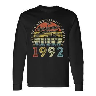 31 Year Old Awesome Since July 1992 31Th Birthday Long Sleeve T-Shirt | Mazezy