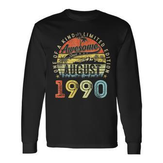 33 Year Old Awesome Since August 1990 33Rd Birthday Long Sleeve - Monsterry CA