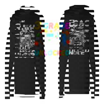 3Rd Grade Level Unlocked Game On 3Rd Grade Back To School Long Sleeve T-Shirt T-Shirt | Mazezy