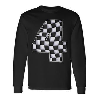 4 Year Old Pit Crew Boy Car Racing 4Th Birthday Race Car Long Sleeve T-Shirt T-Shirt | Mazezy