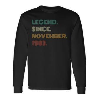 40 Years Old Legend Since November 1983 40Th Birthday Long Sleeve T-Shirt - Seseable