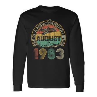 40 Years Old Made In 1983 Vintage August 1983 40Th Birthday Long Sleeve T-Shirt - Seseable