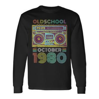 40Th Birthday October 1980 Forty Years Old Long Sleeve T-Shirt | Mazezy