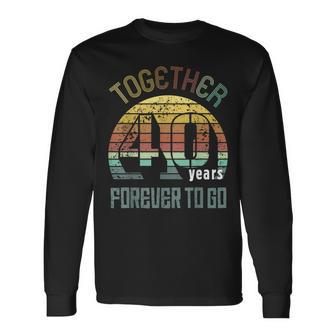 40Th Years Wedding Anniversary For Couples Matching 40 Long Sleeve T-Shirt T-Shirt | Mazezy