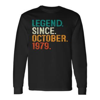 44 Years Old 44Th Birthday Legend Since October 1979 Long Sleeve T-Shirt - Seseable