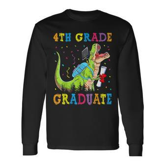 4Th Grade Graduate Dinosaur Trex 4Th Grade Graduation Long Sleeve T-Shirt T-Shirt | Mazezy