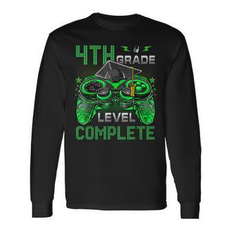 4Th Grade Happy Last Day Of School Level Complete Video Game Long Sleeve T-Shirt T-Shirt | Mazezy
